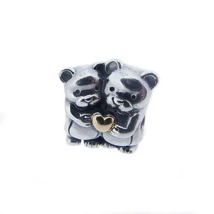 Pandora Bear Hug Charm 791395 - Sterling Silver & Gold - View 2