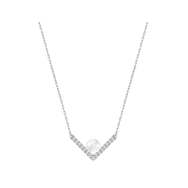 Swarovski Edify Pearl & Crystal Necklace - Rhodium Finish 5213361 - View 1