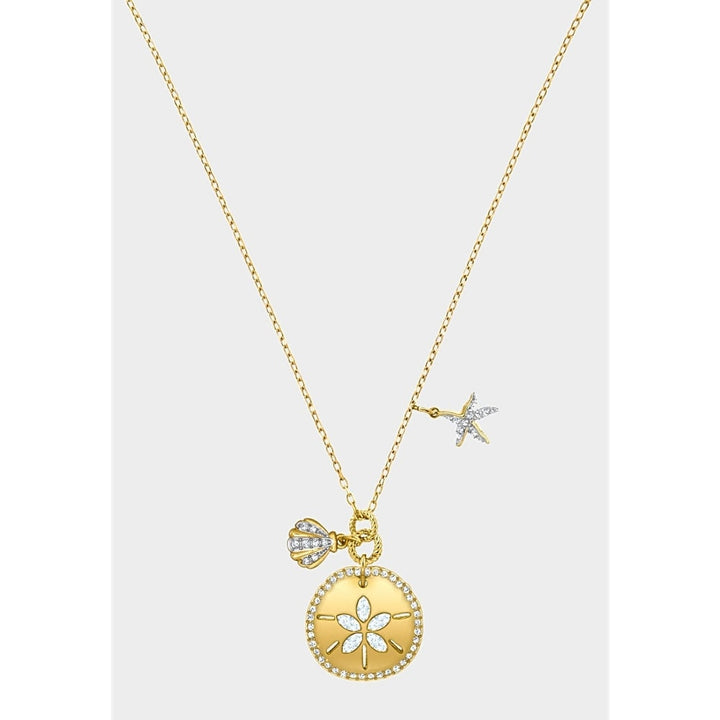 Swarovski Ocean Sand Coin Necklace - Gold Tone 5462580 - View 3