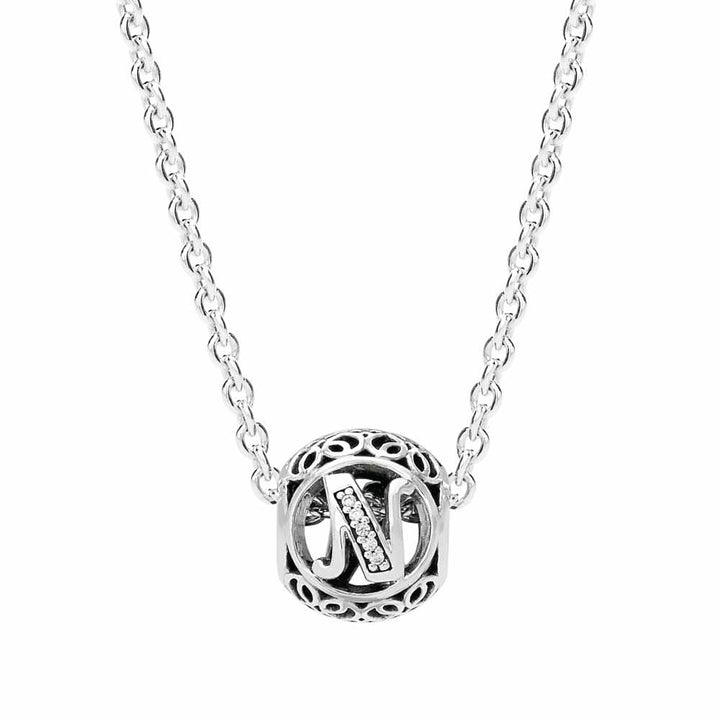 Pandora Vintage Letter N Charm 791858CZ - View 2