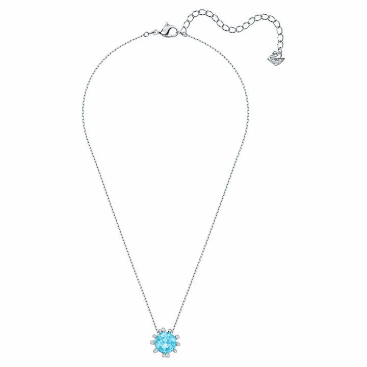 Swarovski Olive Aqua Pendant, 5479930 - Modern Crystal Necklace - View 3