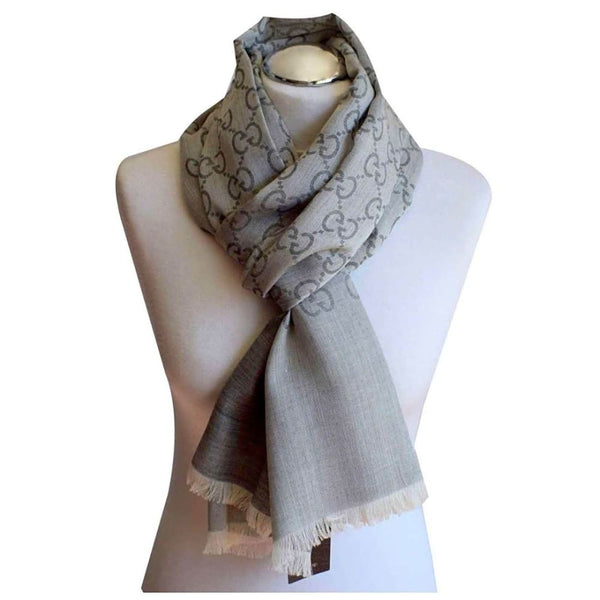 Gucci Grey Wool-Silk Scarf 165904-3G646-1400 - View 1