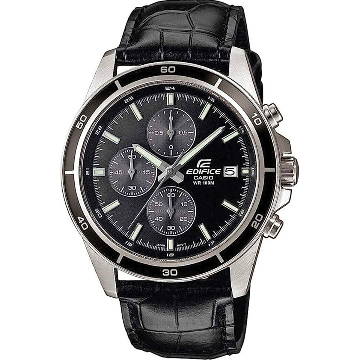 Casio Edifice EFR-526L-1AVUEF Chronograph Leather Watch - View 1