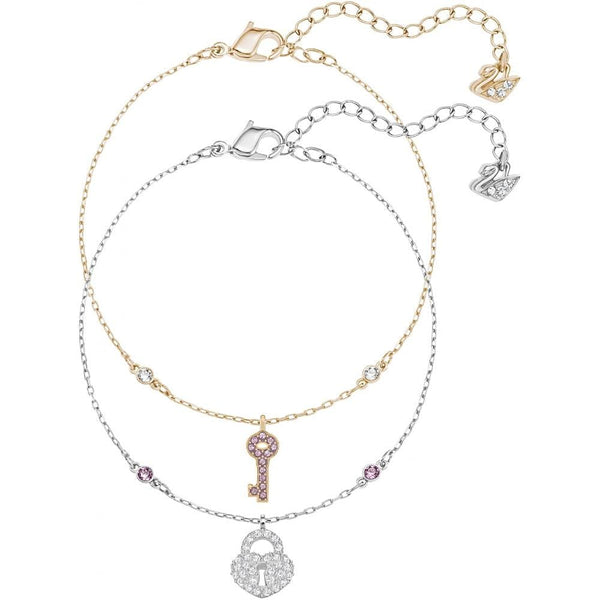 Swarovski Crystal Wishes Lock & Key Bracelet Set 5272251 - View 1