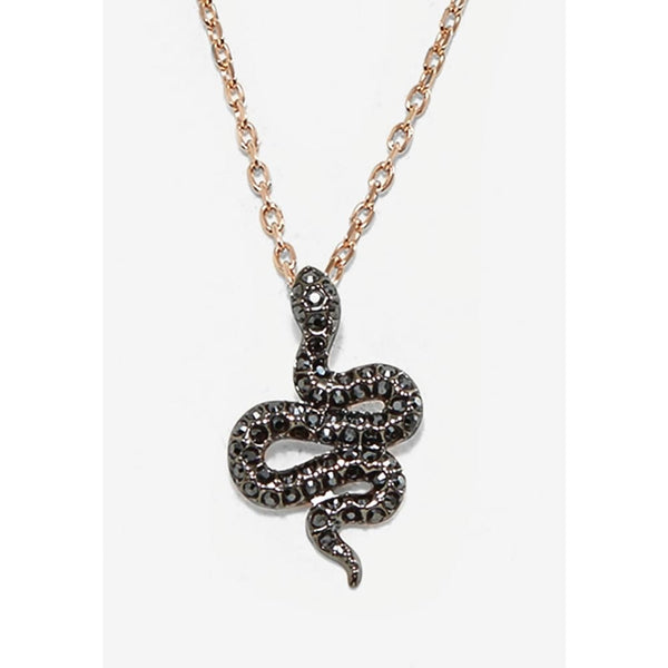 Swarovski Leslie Serpent Pendant - Black & Rose Gold #5384396 - View 1