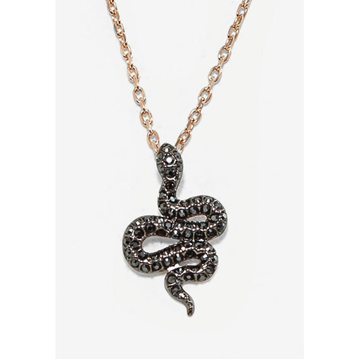 Swarovski Leslie Serpent Pendant - Black & Rose Gold #5384396 - View 1