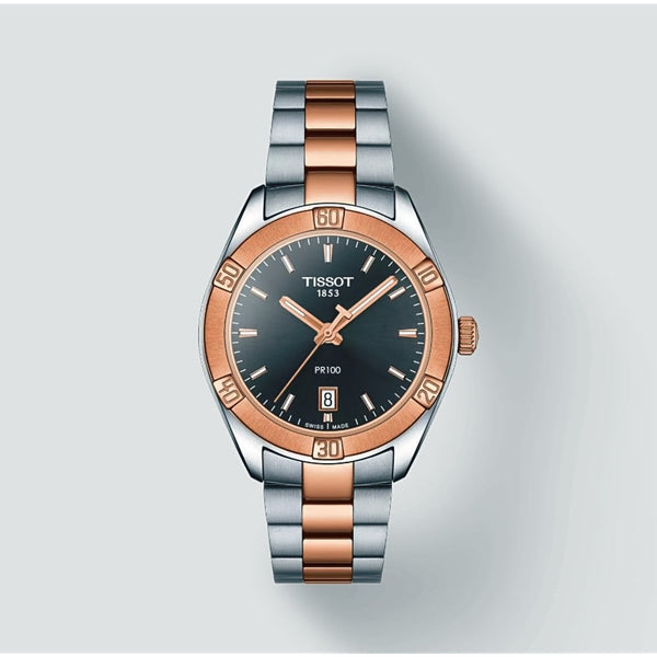 Tissot PR 100 Sport Chic: Rose Gold Elegance for You T1019102206100 - View 1