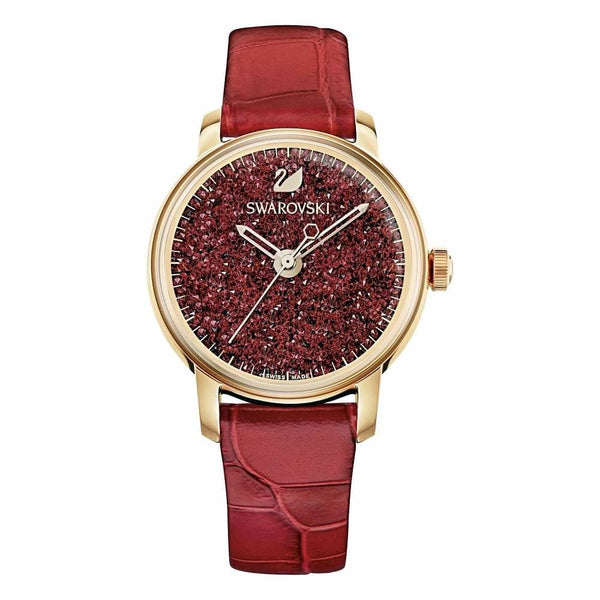 Swarovski Crystalline Hours 2000 Red Leather Watch 5295380 - View 1