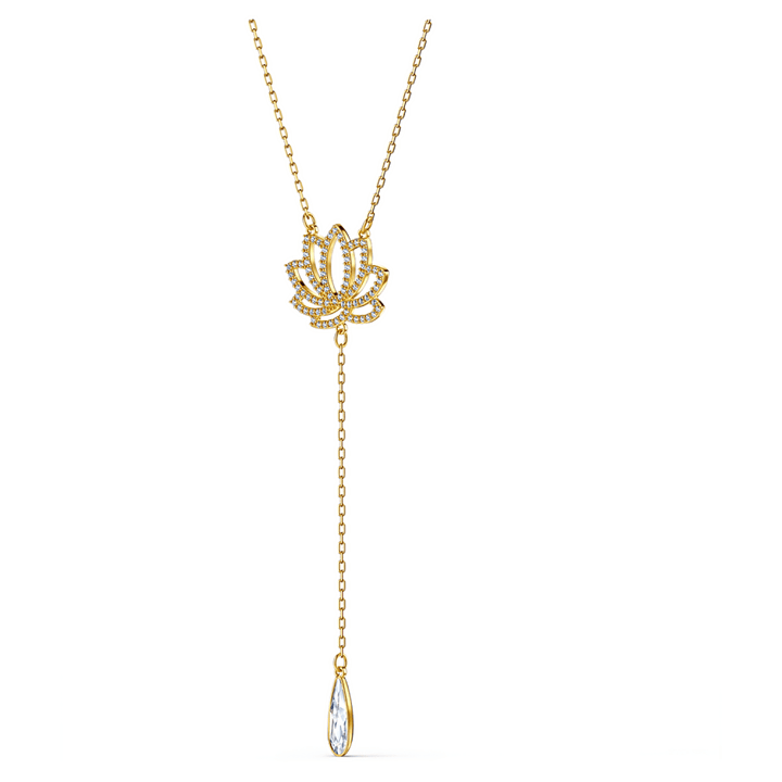 Swarovski Lotus Symbolic Necklace - White & Gold, 5521468 - View 2