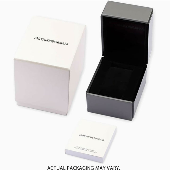 Armani AR1828 Men's Black Leather Chronograph Watch - View 2