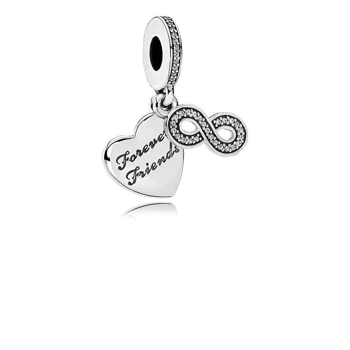 Pandora Forever Friends Heart Dangle Charm 791948CZ - View 2