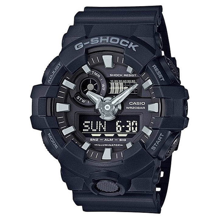 Casio G-Shock GA700-1BER Bold Black Resin Watch - View 1