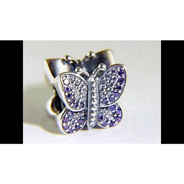 Pandora Sparkling Purple Butterfly Charm 791257ACZ - View 2