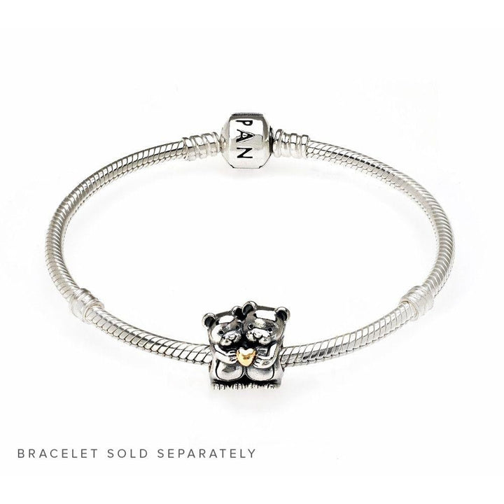 Pandora Bear Hug Charm 791395 - Sterling Silver & Gold - View 3