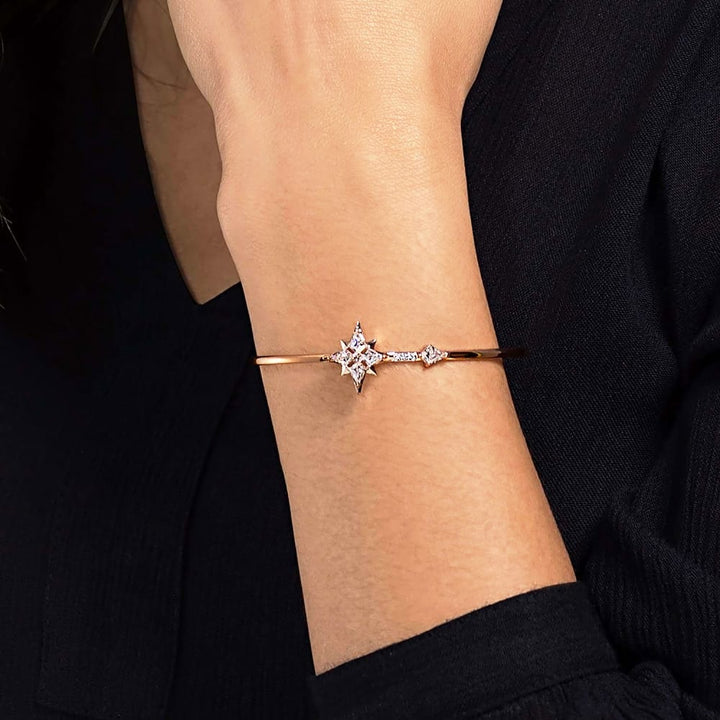 Swarovski Symbolic Star Bangle: Rose Gold-Tone & Crystal, 5494338 - View 3
