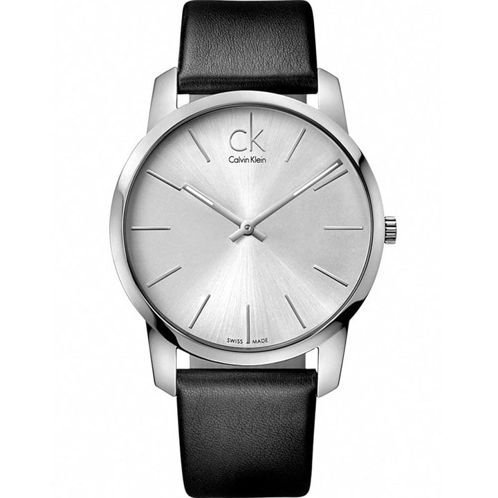 Calvin Klein City K2G211C6 Men's Black Leather Watch - View 3