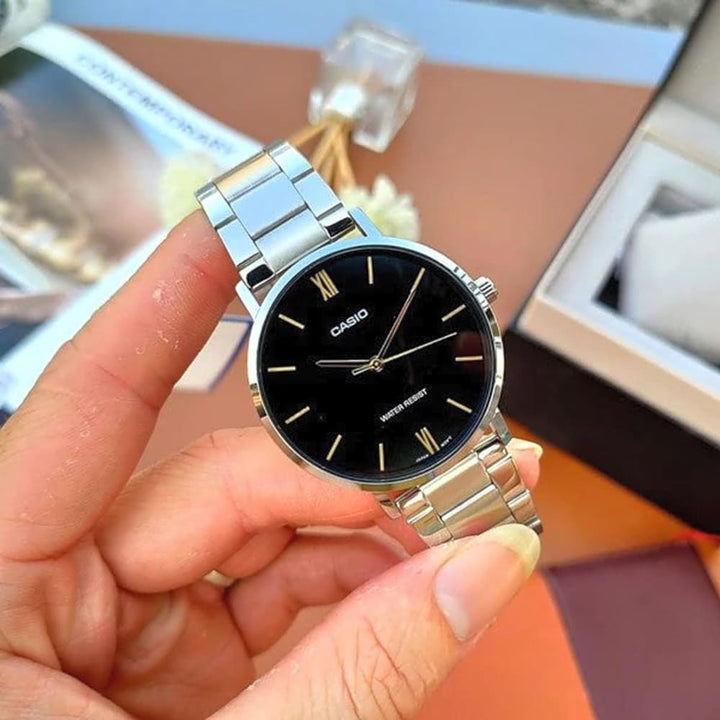 Casio MTP-VT01D-1BUDF Men's Minimalist Stainless Steel Watch - View 2