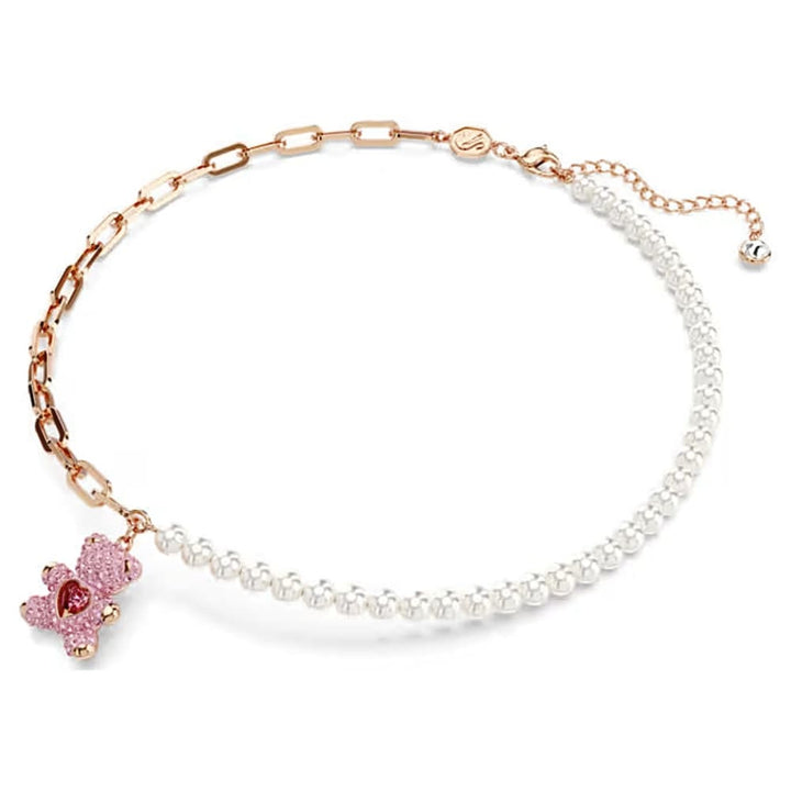 Swarovski Teddy Crystal Pearl Pendant, Rose Gold-Tone - View 4
