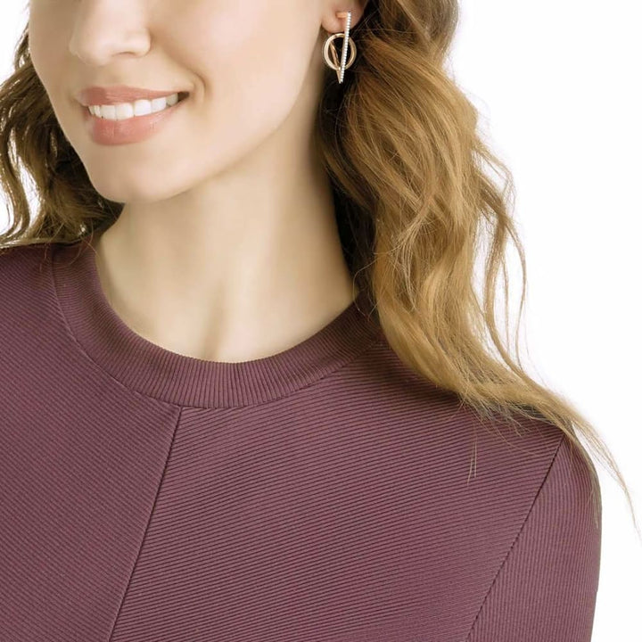 Swarovski Hero Triangle Earrings: Gray & Rose Gold (5354757) - View 3