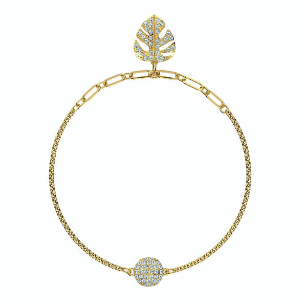 Swarovski Remix Palm Leaf Bracelet - Gold Tone & White Crystal - 5528850 - View 1