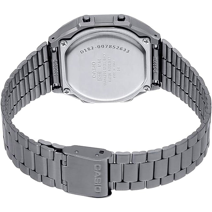 Casio A168WGG-1BDF Digital Retro Stainless Steel Watch - View 3
