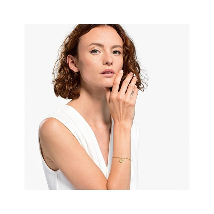 Swarovski Remix Palm Leaf Bracelet - Gold Tone & White Crystal - 5528850 - View 4