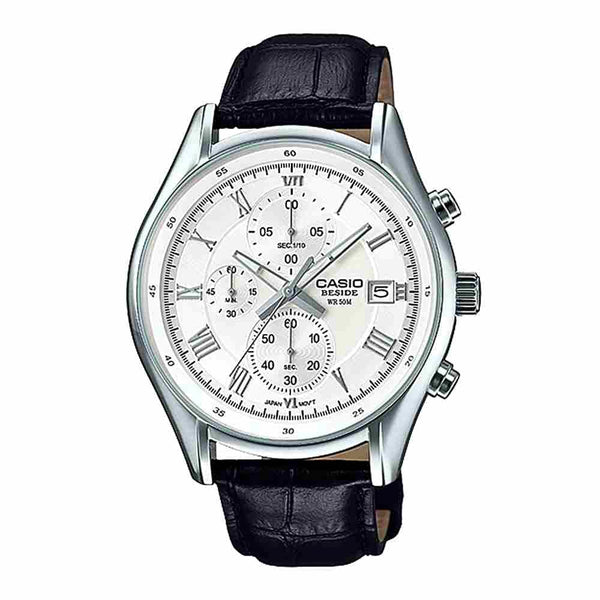 Casio Beside BEM-512L-7AVDF Men's Leather Dress Watch - View 1