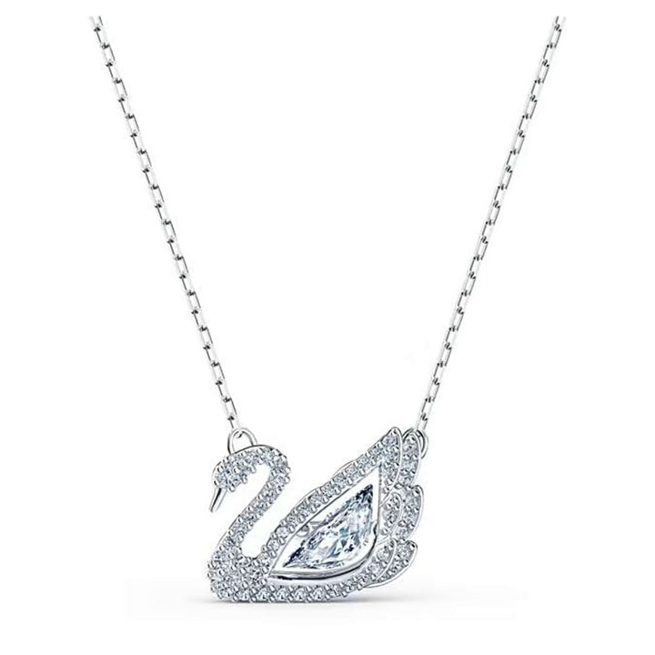 Swarovski Dancing Swan Rhodium-Plated Necklace, 5514421 - View 2