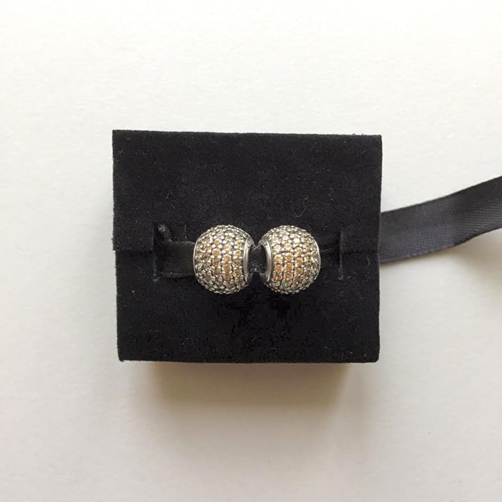 Pandora Golden Pavé Ball Charm 791051FCZ - View 3