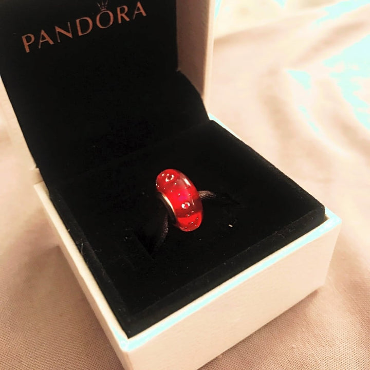 Pandora Red Fizzle Murano Glass Charm 791631CZ - View 3