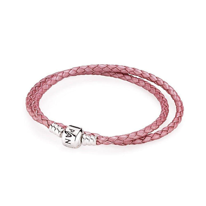 Pandora Moments Pink Double Leather Bracelet 590705CMP-D1 - View 1