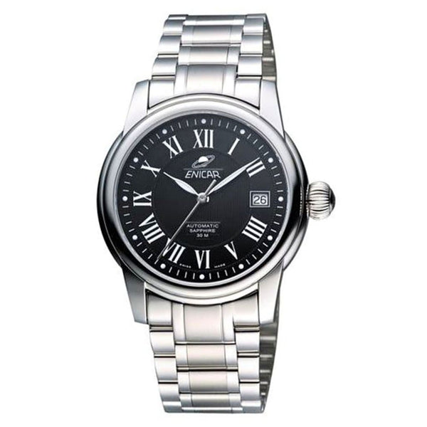 Enicar Black & Silver Automatic Watch 3165/50/321aKB - View 1