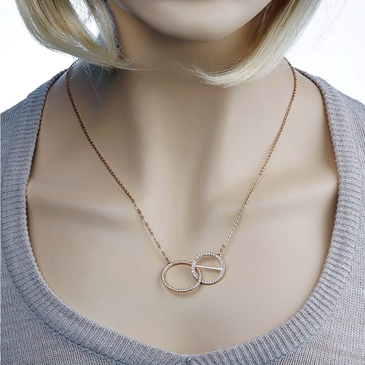 Swarovski Flash Necklace 5238199 - Rose Gold Sparkle - View 3