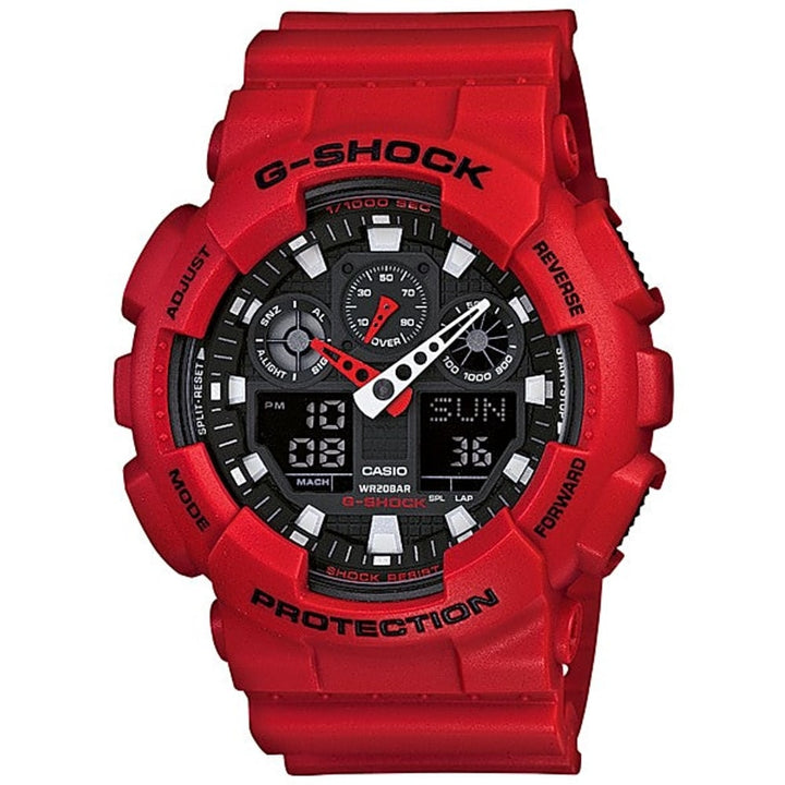 Casio G-Shock GA-100B-4AER Red Accent Sport Watch - View 1