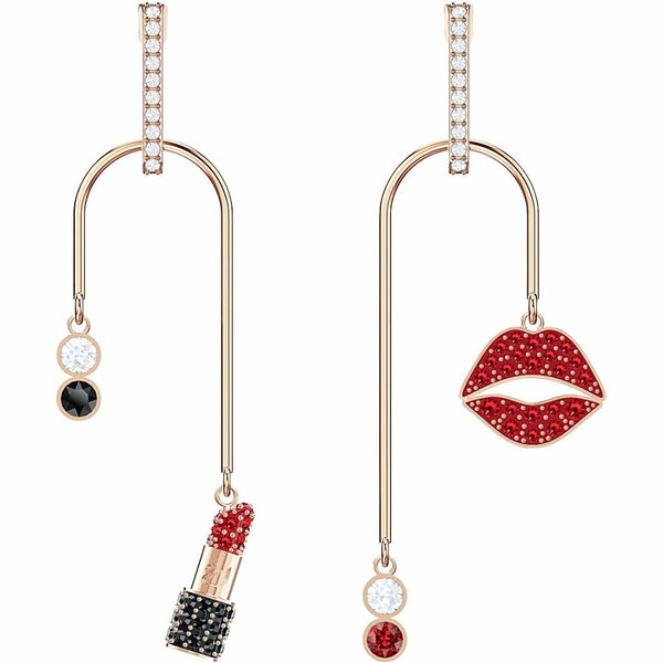 Swarovski Mine Earrings: Rose Gold, Red & Black Crystals (5447857) - View 1