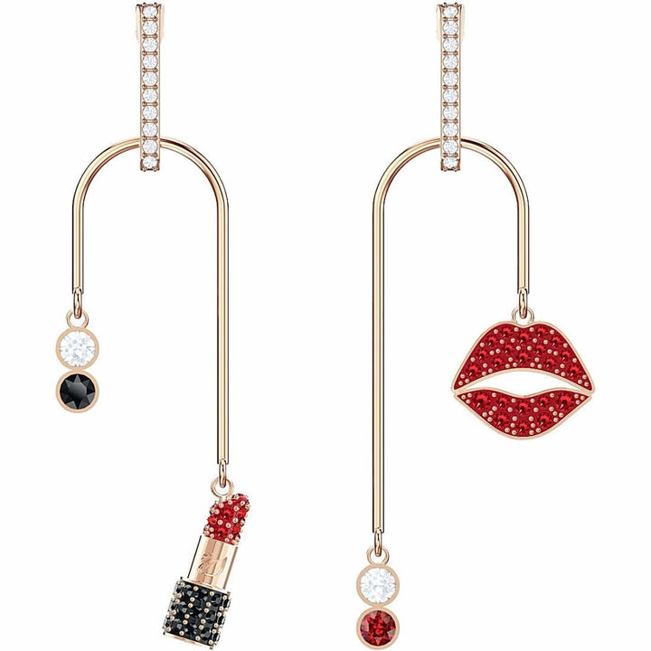 Swarovski Mine Earrings: Rose Gold, Red & Black Crystals (5447857) - View 1