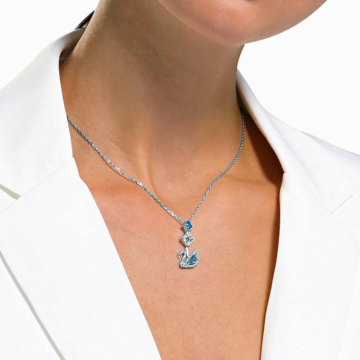 Swarovski Dazzling Swan Y Necklace - Blue 5530625 - View 4