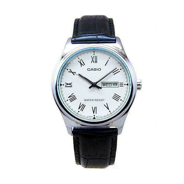 Casio Men's Classic Black Leather Watch MTP-V006L-7BUDF - View 1