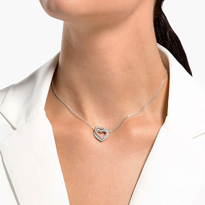 Swarovski Infinity Entwined Heart Necklace - White 5518868 - View 4