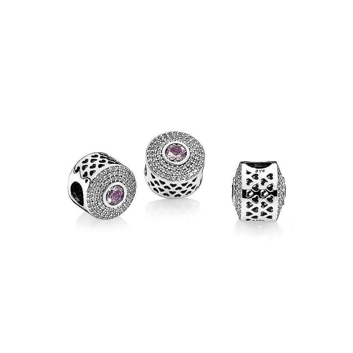 Pandora Abstract Charm: Blush Pink Crystal & Cubic Zirconia (791763NBP) - View 2
