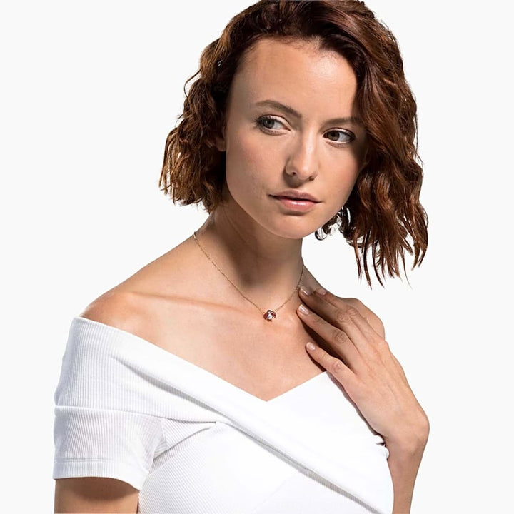 Swarovski Sparkling Dance Ladybug Necklace, Red & Gold-Tone, 5521787 - View 3