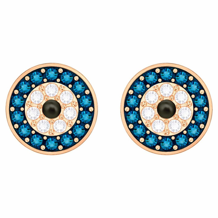 Swarovski Luckily Stud Earrings - Rose Gold & Blue (5377720) - View 1