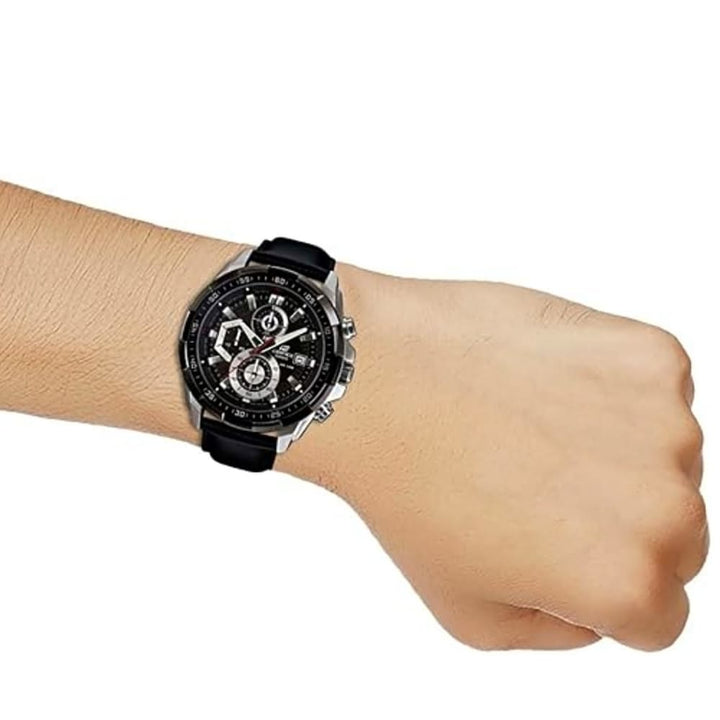 Casio Edifice EFR-539L-1AVUDF Chronograph Watch - Black Leather - View 3