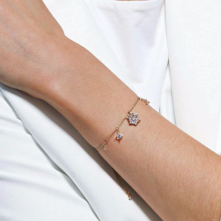 Swarovski Magic Snowflake Bracelet: Rose Gold & White, 5558186 - View 4