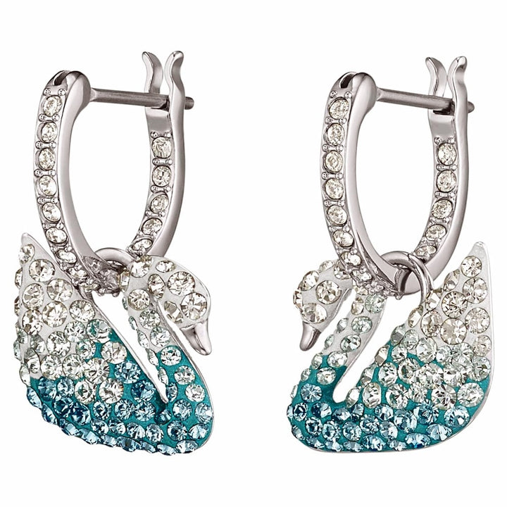 Swarovski Iconic Swan Blue Crystal Drop Earrings 5512577 - View 2