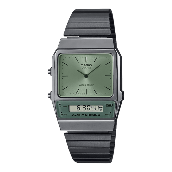 Casio Vintage AQ-800ECGG-3ADF Grey & Orange Dual Time Watch - View 1