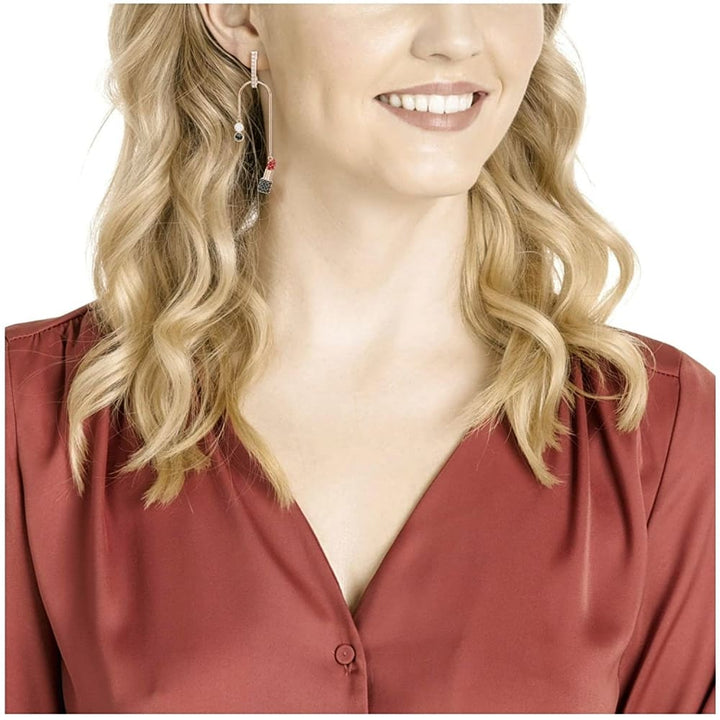 Swarovski Mine Earrings: Rose Gold, Red & Black Crystals (5447857) - View 3