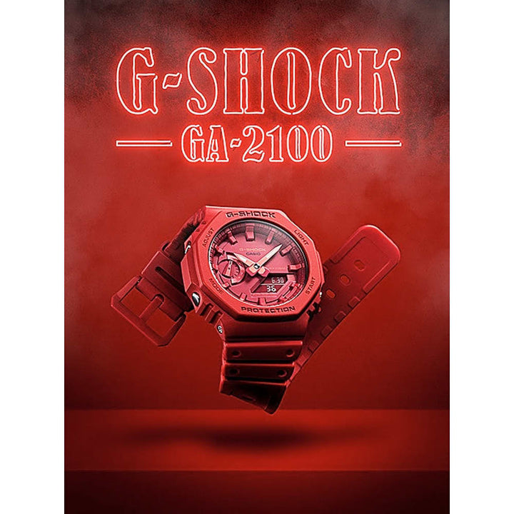 Casio G-Shock GA-2100-4AER Red Resin Unisex Watch - View 3