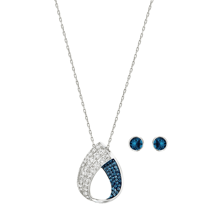 Swarovski Fortunately Blue Crystal Necklace and Earring Set 5237981 - View 1