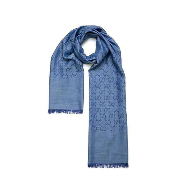 Gucci Nile Sky Blue Wool Silk Scarf - Model 165904-3G646-4769 - View 1